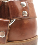 RE/DONE Cavalry Harness Boots Caramel Burnished Leather Size 38
