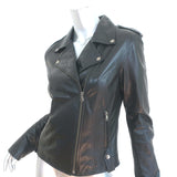 Malibu Road Prince Leather Motorcycle Jacket Black Size Medium