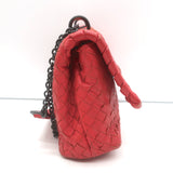 Bottega Veneta Olimpia Intrecciato Leather Small Crossbody Bag Red