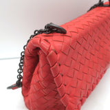 Bottega Veneta Olimpia Intrecciato Leather Small Crossbody Bag Red