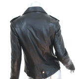 Malibu Road Prince Leather Motorcycle Jacket Black Size Medium