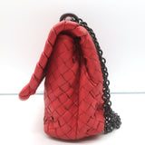 Bottega Veneta Olimpia Intrecciato Leather Small Crossbody Bag Red
