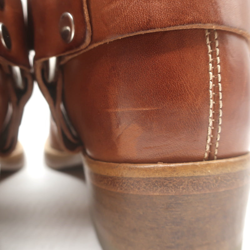 RE/DONE Cavalry Harness Boots Caramel Burnished Leather Size 38