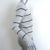 Vince Striped Cashmere Crewneck Sweater Heather Gray/Navy Size Extra Small