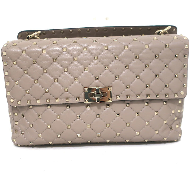Valentino Large Rockstud Spike Chain Strap Bag Poudre Leather