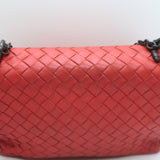 Bottega Veneta Olimpia Intrecciato Leather Small Crossbody Bag Red
