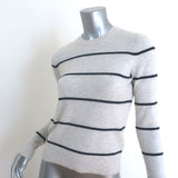 Vince Striped Cashmere Crewneck Sweater Heather Gray/Navy Size Extra Small