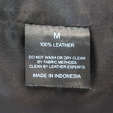 Malibu Road Prince Leather Motorcycle Jacket Black Size Medium