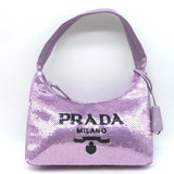 Prada Sequin Re-Edition 2000 Mini Shoulder Bag Lilac