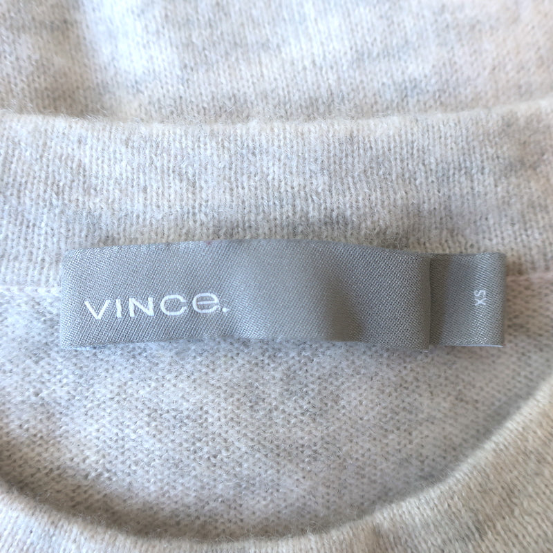 Vince Striped Cashmere Crewneck Sweater Heather Gray/Navy Size Extra Small