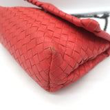 Bottega Veneta Olimpia Intrecciato Leather Small Crossbody Bag Red