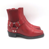 RE/DONE Cavalry Harness Boots Red Burnished Leather Size 38