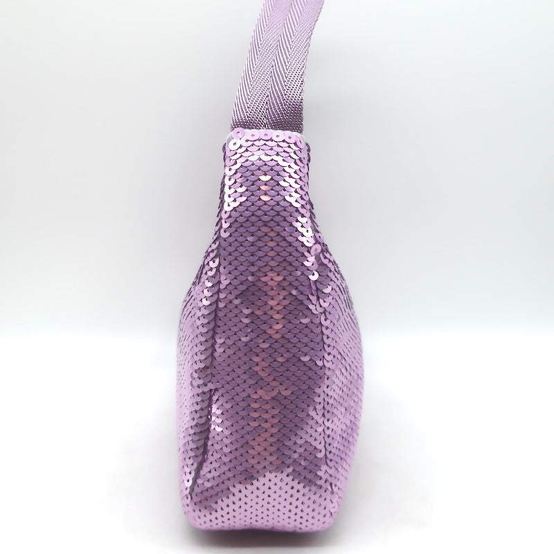 Prada Sequin Re-Edition 2000 Mini Shoulder Bag Lilac