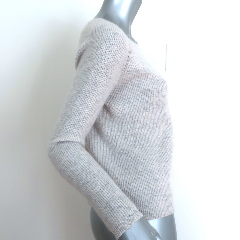 Velvet by Graham &amp; Spencer Cashmere Raglan Sweater Light Gray Size Extra Small