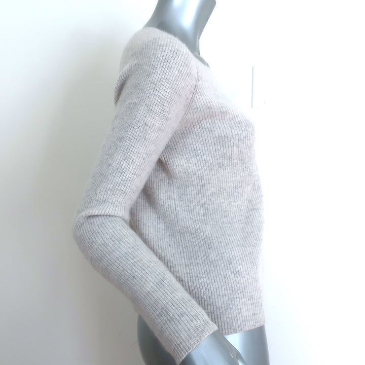 Velvet by Graham &amp; Spencer Cashmere Raglan Sweater Light Gray Size Extra Small