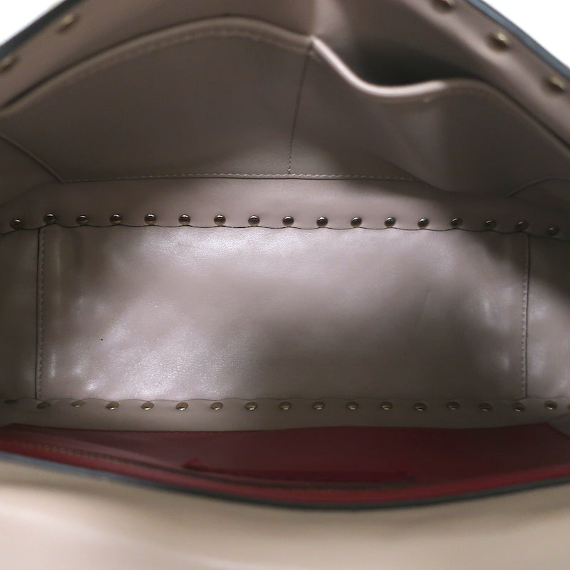 Valentino Large Rockstud Spike Chain Strap Bag Poudre Leather