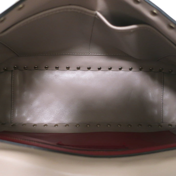 Valentino Large Rockstud Spike Chain Strap Bag Poudre Leather