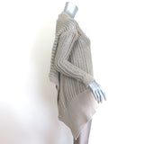 Rick Owens Cyclops asymmetric draped cardigan, pearl beige cotton-nylon, authentic pre-owned luxury, size US Small