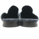 Brunello Cucinelli Monili Trim Denim Mules Blue Size 37 Flat Backless Loafers