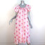 LoveShackFancy Midi Dress Sashi Pink Lace-Trim Floral Print Cotton Size Medium