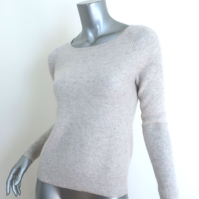 Velvet by Graham &amp; Spencer Cashmere Raglan Sweater Light Gray Size Extra Small