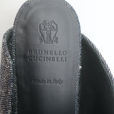 Brunello Cucinelli Monili Trim Denim Mules Blue Size 37 Flat Backless Loafers