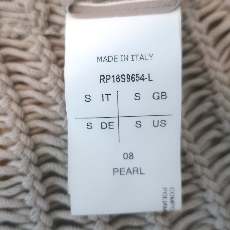 Rick Owens Cyclops asymmetric draped cardigan in pearl beige cotton-nylon, pre-owned, gently worn luxury piece