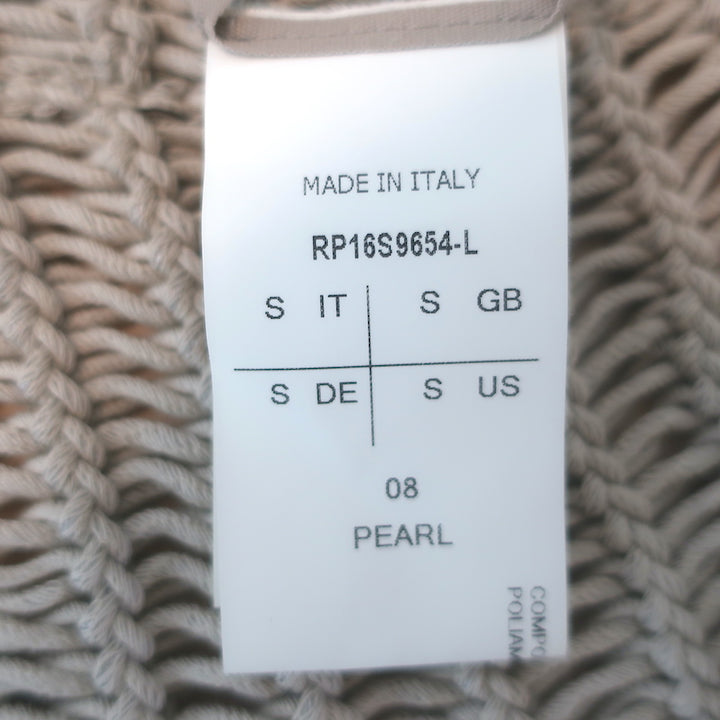Rick Owens Cyclops asymmetric draped cardigan in pearl beige cotton-nylon, pre-owned, gently worn luxury piece