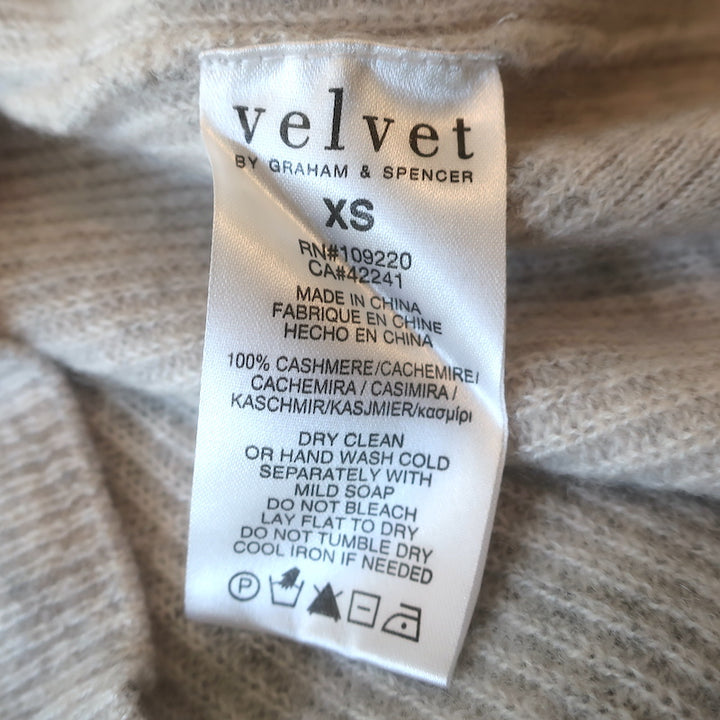Velvet by Graham &amp; Spencer Cashmere Raglan Sweater Light Gray Size Extra Small