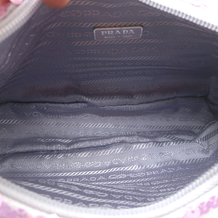 Prada Sequin Re-Edition 2000 Mini Shoulder Bag Lilac