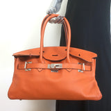 Hermes Shoulder Birkin 42 JPG Orange Clemence Leather Palladium Hardware