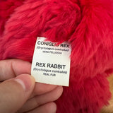 Brioni Ruffled Rabbit Fur Shawl Red