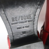 RE/DONE Cavalry Harness Boots Red Burnished Leather Size 38