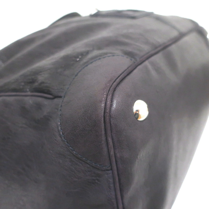 Balenciaga Top Lock Extra Large Shoulder Bag Dark Navy Leather