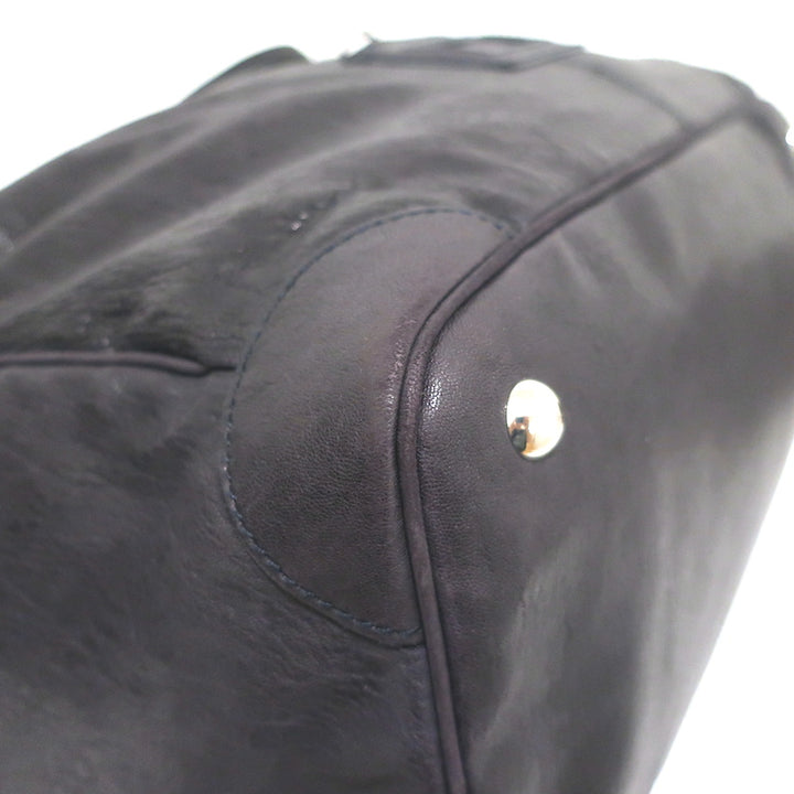 Balenciaga Top Lock Extra Large Shoulder Bag Dark Navy Leather