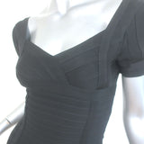Herve Leger Cold Shoulder Bandage Mini Dress Black Size Medium