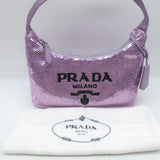 Prada Sequin Re-Edition 2000 Mini Shoulder Bag Lilac