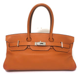 Hermes Shoulder Birkin 42 JPG Orange Clemence Leather Palladium Hardware