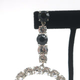 Saint Laurent Crystal Oval Smoking Clip-On Drop Earrings