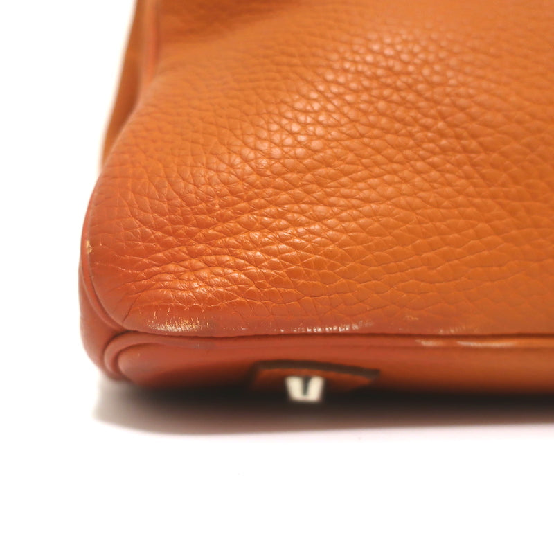 Hermes Shoulder Birkin 42 JPG Orange Clemence Leather Palladium Hardware
