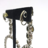 Saint Laurent Crystal Oval Smoking Clip-On Drop Earrings