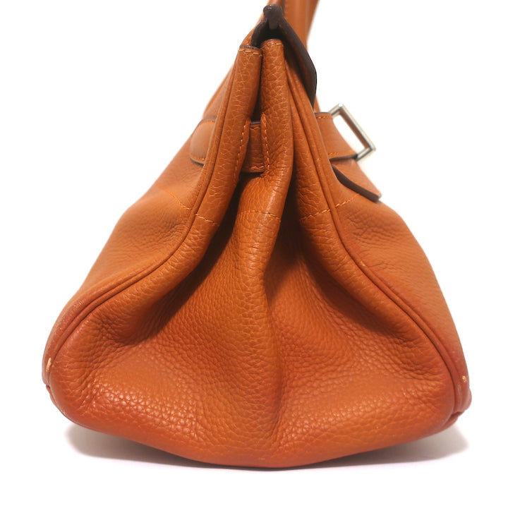 Hermes Shoulder Birkin 42 JPG Orange Clemence Leather Palladium Hardware
