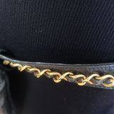 Vintage Chanel CC Turnlock Chain-Trimmed Quilted Mini Belt Bag Black Leather