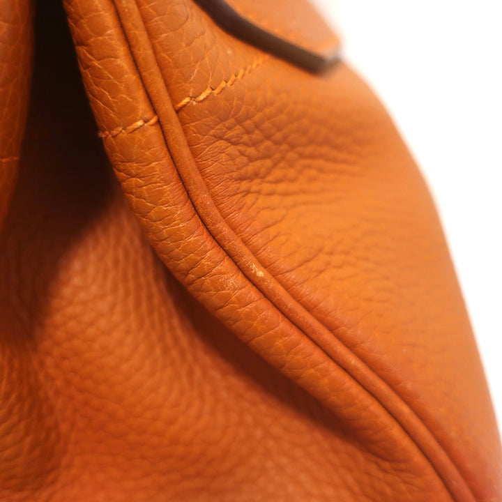 Hermes Shoulder Birkin 42 JPG Orange Clemence Leather Palladium Hardware