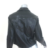 L'Agence Janelle coated denim jacket in black stretch cotton, authentic pre-owned luxury piece