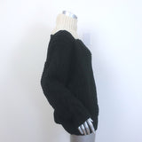 Dries Van Noten Two-Tone Cable Knit Turtleneck Sweater Black & Cream Size Small