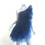 Badgley Mischka Showgirl One-Shoulder Ruffled Tulle Mini Dress Navy Size 6 NEW