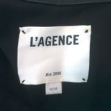 L'Agence Janelle coated denim jacket in black stretch cotton, pre-owned and gently worn luxury piece