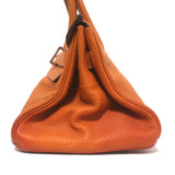 Hermes Shoulder Birkin 42 JPG Orange Clemence Leather Palladium Hardware