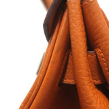 Hermes Shoulder Birkin 42 JPG Orange Clemence Leather Palladium Hardware